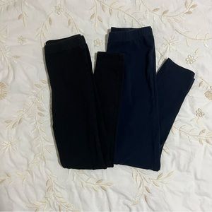 Gap Kids Navy Blue and Black Everyday Leggings, M (8)